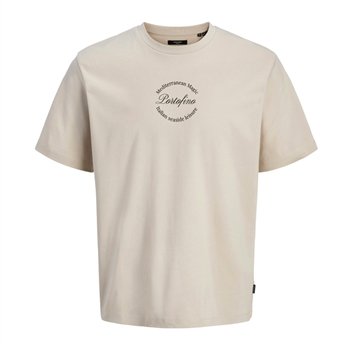 Moderne beige t-shirt med print fra Jack & Jones