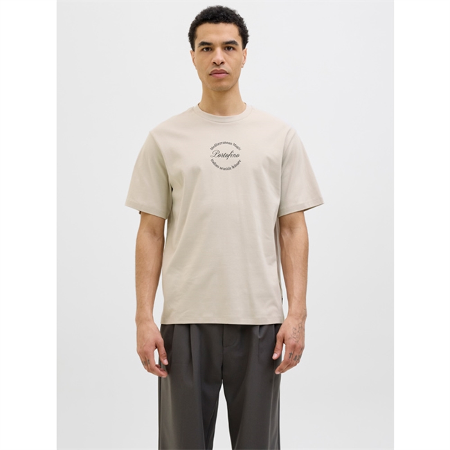 Moderne beige t-shirt med print fra Jack & Jones