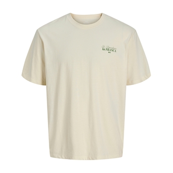 Moderne råhvid t-shirt med print på ryggen fra Jack & Jones