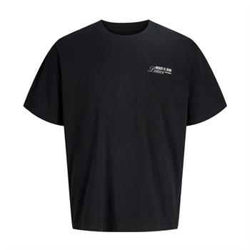 Moderne sort t-shirt med print på ryggen fra Jack & Jones