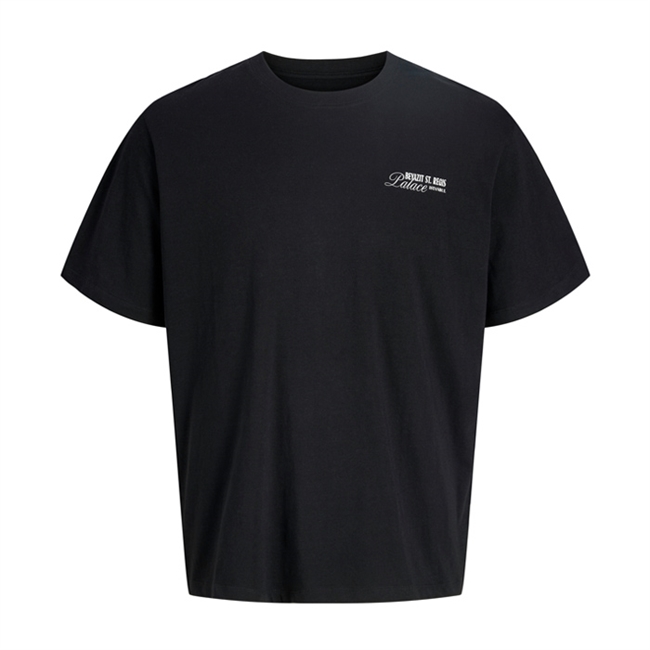 Moderne sort t-shirt med print på ryggen fra Jack & Jones