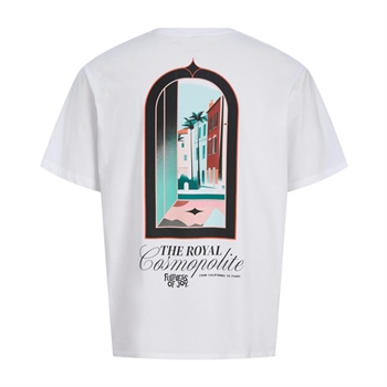 Moderne hvid t-shirt med print på ryggen fra Jack & Jones