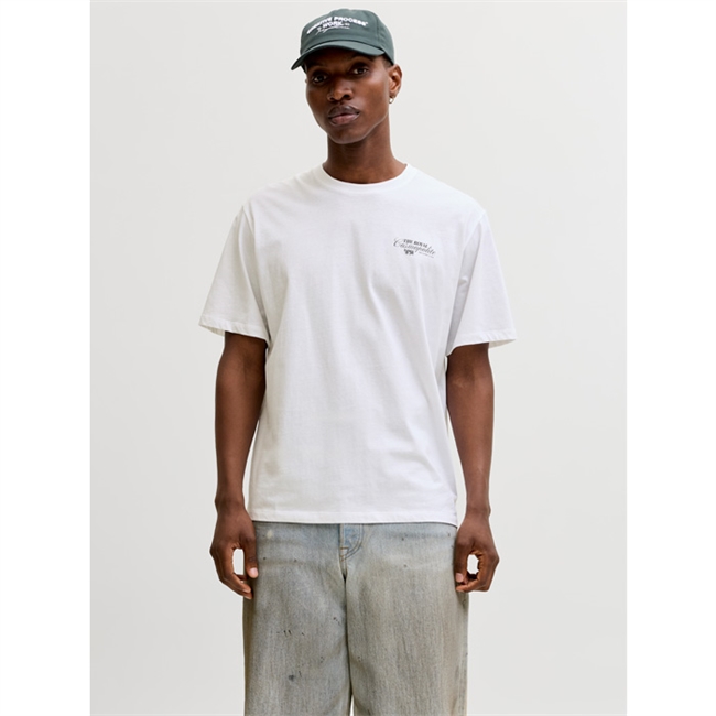 Moderne hvid t-shirt med print på ryggen fra Jack & Jones