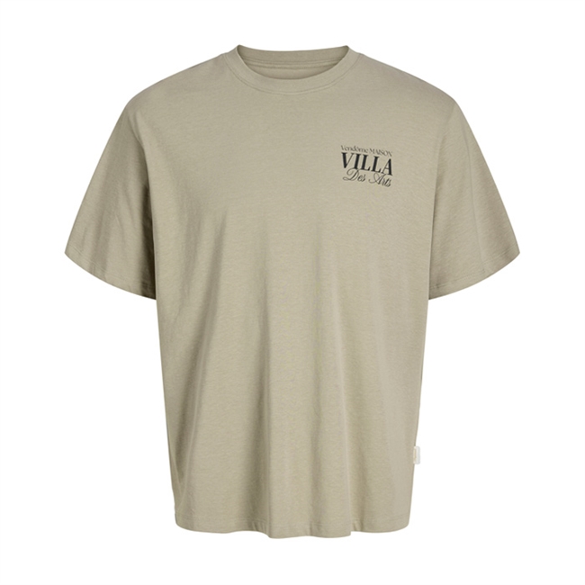 Moderne brun t-shirt med print på ryggen fra Jack & Jones