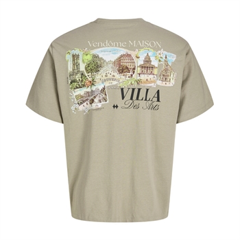 Moderne brun t-shirt med print på ryggen fra Jack & Jones