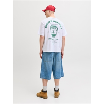 Moderne t-shirt i hvid med print på ryggen fra Jack & Jones