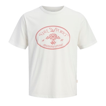 Moderne hvid t-shirt med print foran fra Jack & Jones