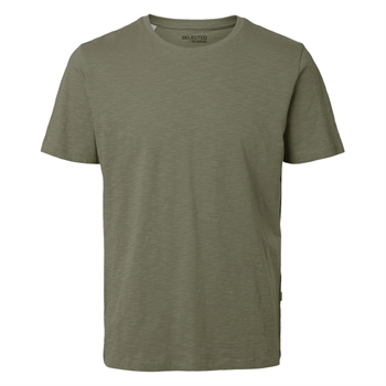 Let T-Shirt fra Selected i Støvet Grøn