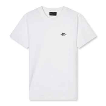 Pæn hvid basis t-shirt fra Mads Nørgaard med logo