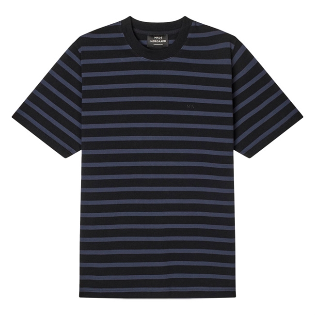 Klassisk stribet t-shirt i sort og grå fra Mads Nørgaard
