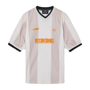 Klassisk football t-shirt i sandfarve / orange fra Mads Nørgaard