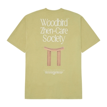 Smart lys grøn t-shirt med print på ryggen fra Woodbird
