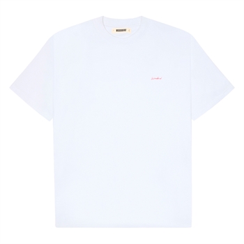 Lækker hvid t-shirt med print på ryggen fra Woodbird