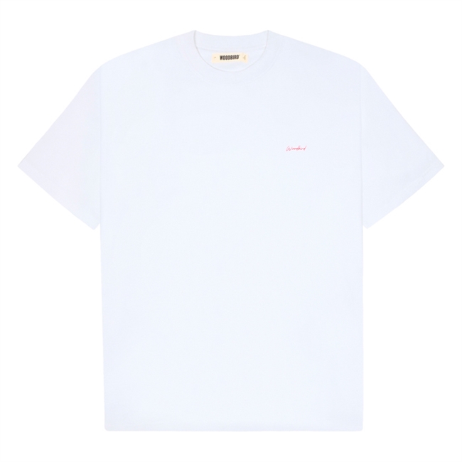 Lækker hvid t-shirt med print på ryggen fra Woodbird