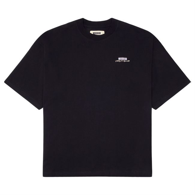 Smart sort t-shirt med print på ryggen fra Woodbird