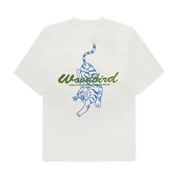 Moderne t-shirt i off white med print på ryggen fra Woodbird