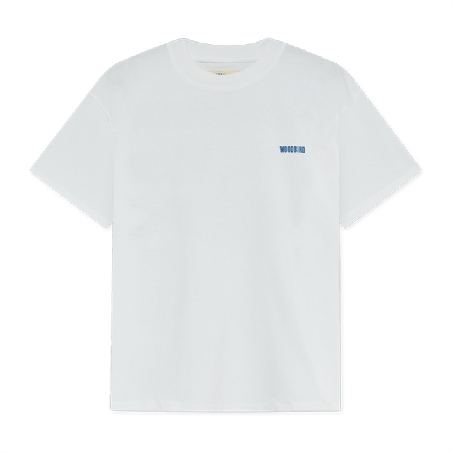 Moderne oversized t-shirt i hvid med print på ryggen fra Woodbird