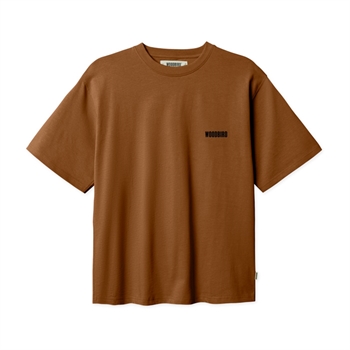Moderne mørke brun t-shirt med print på ryggen fra Woodbird