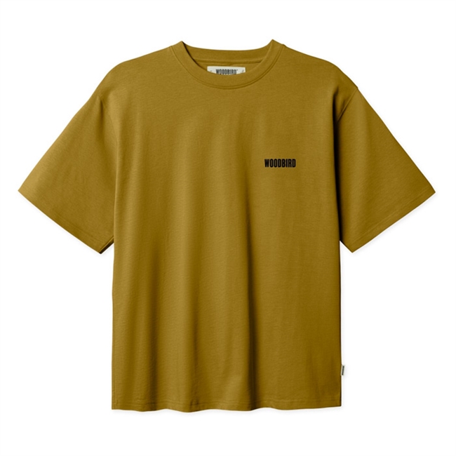 Moderne mørke grøn t-shirt med print på ryggen fra Woodbird