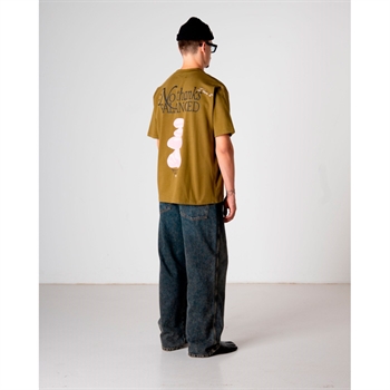 Moderne mørke grøn t-shirt med print på ryggen fra Woodbird
