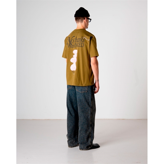 Moderne mørke grøn t-shirt med print på ryggen fra Woodbird