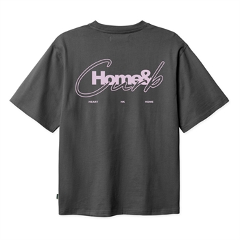 Moderne t-shirt i mørke grå med print på ryggen fra Woodbird