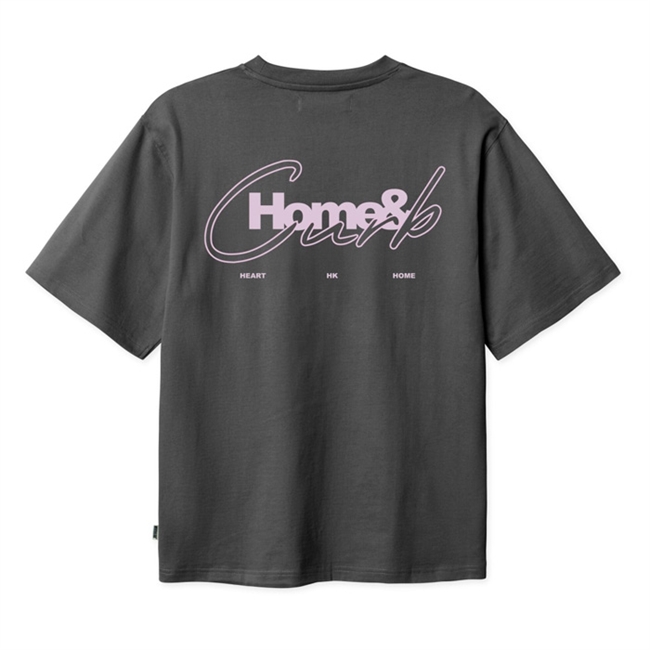 Moderne t-shirt i mørke grå med print på ryggen fra Woodbird