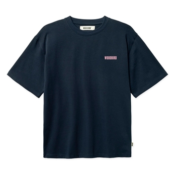 Moderne navy t-shirt med print på ryggen fra Woodbird