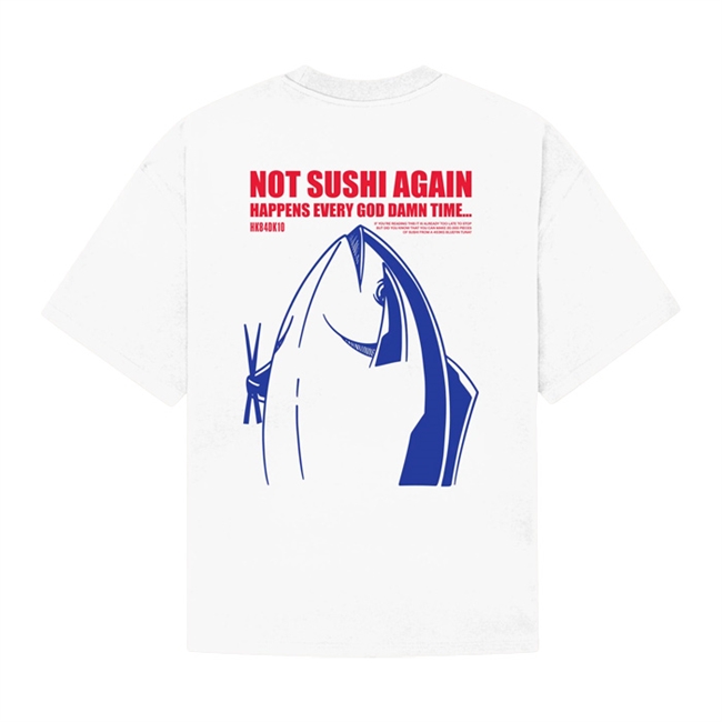 Smart hvid t-shirt med print på ryggen fra Woodbird