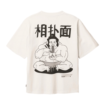 Moderne hvid t-shirt med print på ryggen fra Woodbird