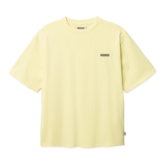 Moderne gul t-shirt med print på ryggen fra Woodbird