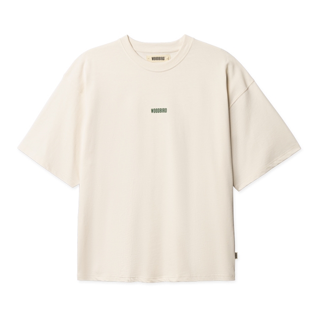 Moderne off white t-shirt med print på ryggen fra Woodbird