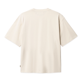 Moderne off white t-shirt med minimalistisk logo i fronten fra Woodbird