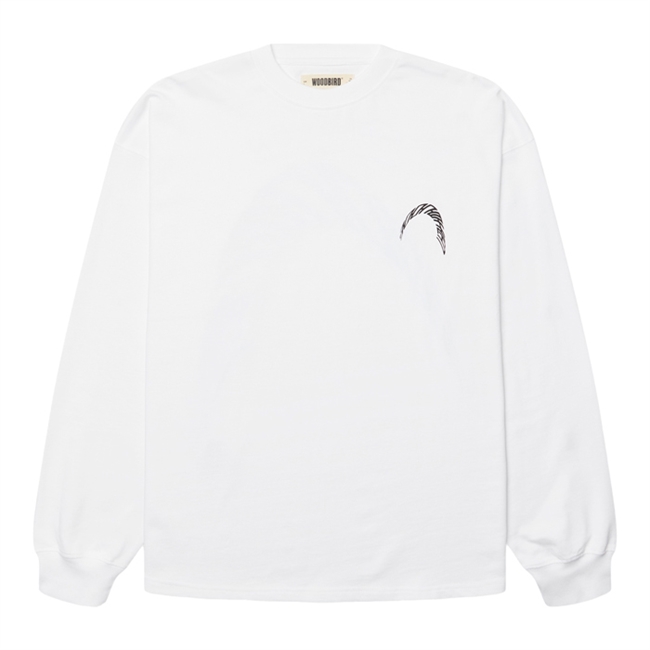 Woodbird Beam Warp L/S T-Shirt Hvid