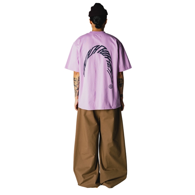 Woodbird Baine Warp T-Shirt Dusty Violet