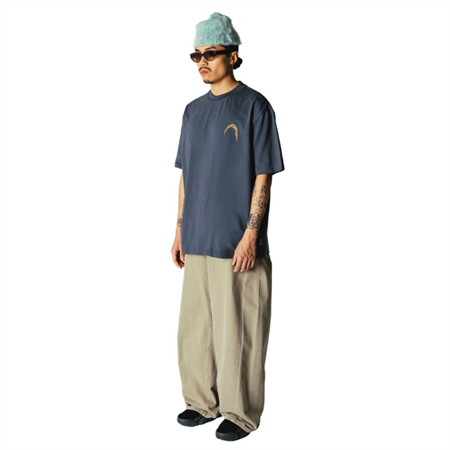 Woodbird Baine Warp T-Shirt Slate Blue