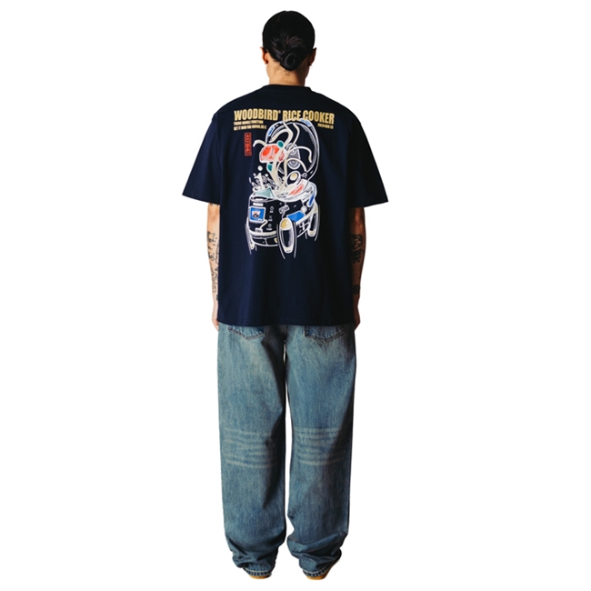 Woodbird Baine Cook T-shirt Dark Navy