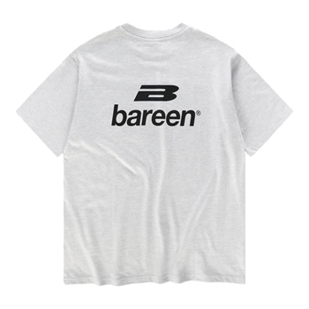 Bareen grå box fit / oversized t-shirt med logo på front og ryg