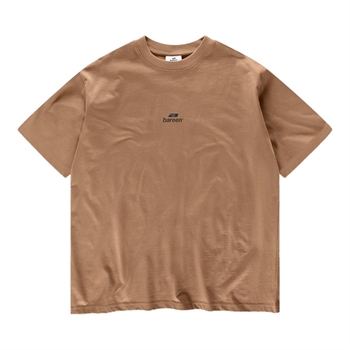 Bareen brun box fit / oversized t-shirt med logo på front og ryg