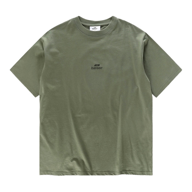 Bareen grøn box fit / oversized t-shirt med logo på front og ryg