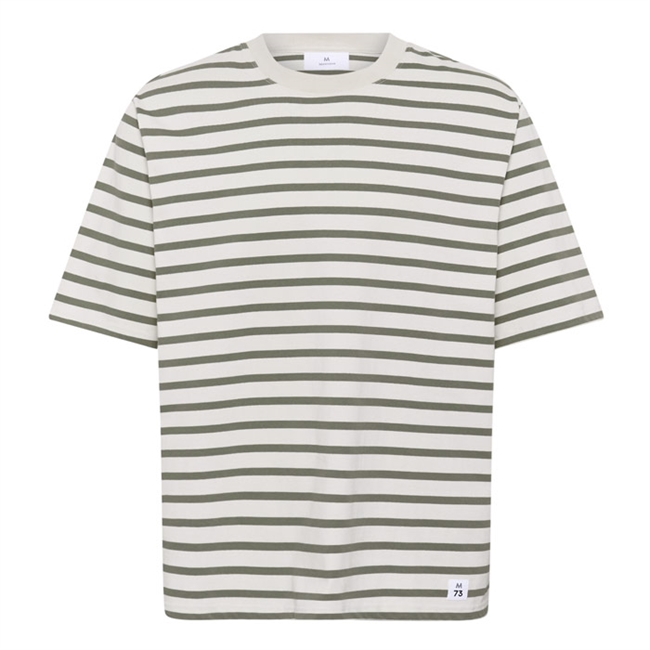 Behagelig hvid & grøn stribet t-shirt fra Matinique