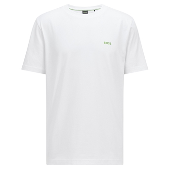 Hvid BOSS T-Shirt med stræk.