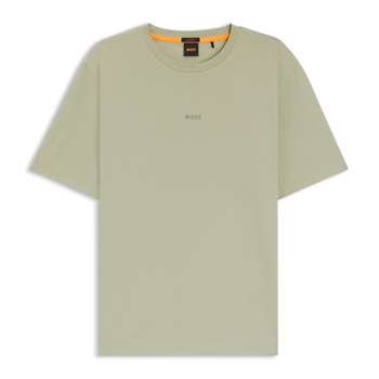 Pæn og enkel t-shirt i grøn fra BOSS med logo