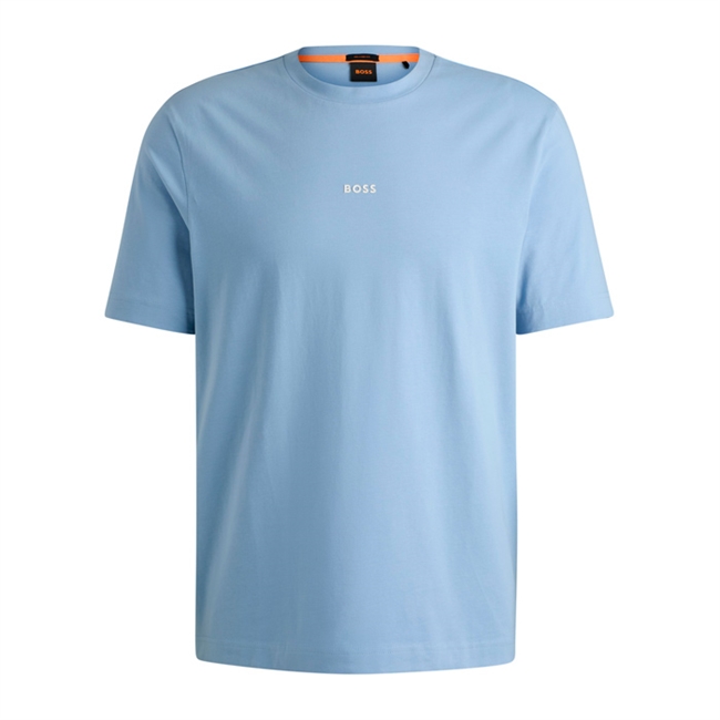 Pæn og enkel t-shirt i lyseblå fra BOSS med logo