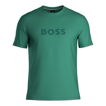 Pæn grøn t-shirt med logo i fronten fra BOSS
