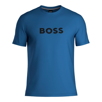 Lækker blå  t-shirt fra BOSS med logo på brystet