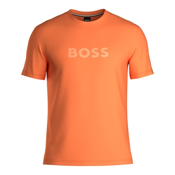 Lækker klar orange t-shirt fra BOSS med logo på brystet
