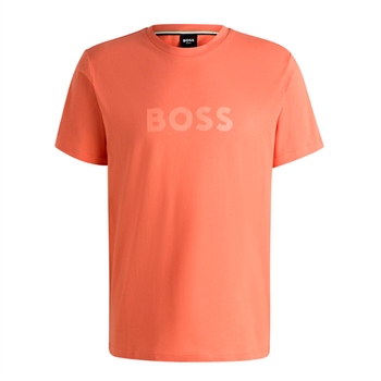 Lækker orange t-shirt fra BOSS med logo på brystet.
