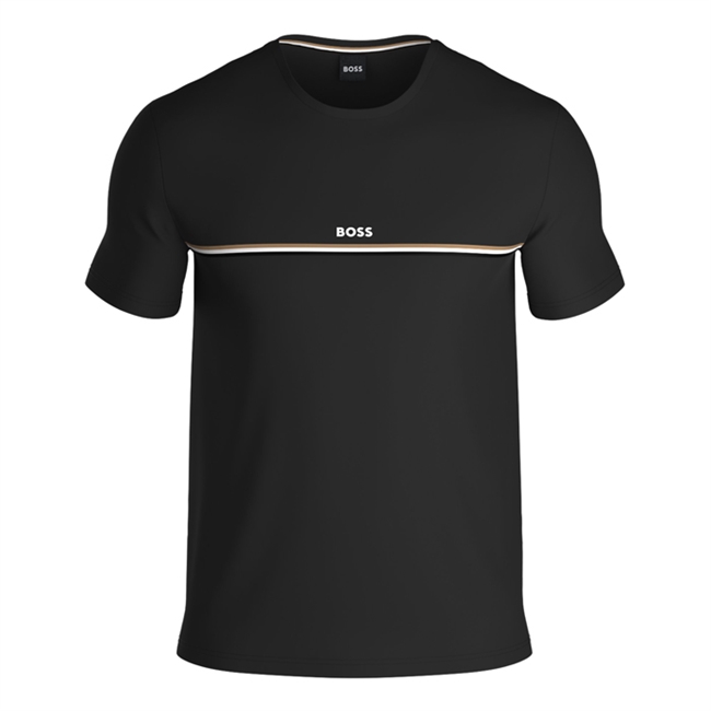 Lækker Stretch T-shirt med kendetegnede striber og logo fra BOSS.