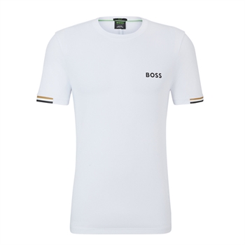 Matteo Berrettini x BOSS performance hvid T-shirt.